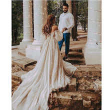 Load image into Gallery viewer, Boho Off The Shoulder Princess Wedding Dress