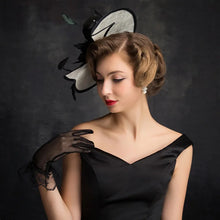 Load image into Gallery viewer, Women Chic Sinamay Fascinator   Feather Hair Accessories