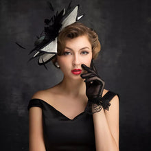 Load image into Gallery viewer, Women Chic Sinamay Fascinator   Feather Hair Accessories