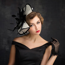 Load image into Gallery viewer, Women Chic Sinamay Fascinator   Feather Hair Accessories