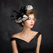 Load image into Gallery viewer, Women Chic Sinamay Fascinator   Feather Hair Accessories