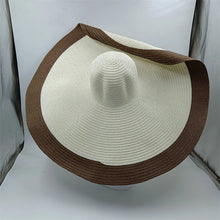 Load image into Gallery viewer, White punk straw hat 25cm large brim