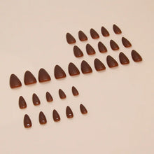 Load image into Gallery viewer, 30 pieces of short almond shaped press on nails