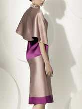 Load image into Gallery viewer, Elegant Meat pink Boat-Neck Sleeveless Knee-Length Satin Dress