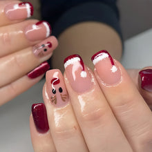 Load image into Gallery viewer, 24pcs Glitter Pink Sequins Halloween Press on Nails