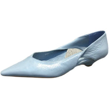 Load image into Gallery viewer, Moccasins Blue Low Heel Elegant Pointed Toe Shoes