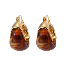 Load image into Gallery viewer, U Shape Resin Metal Earrings