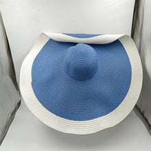 Load image into Gallery viewer, White punk straw hat 25cm large brim
