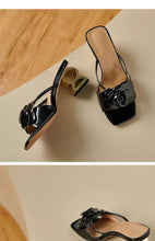 Load image into Gallery viewer, Camellia slippers soft leather new line flower sandals o