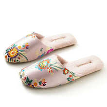 Load image into Gallery viewer, Embroidered Flower Slippers