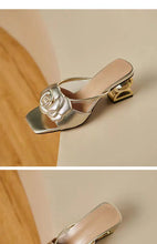 Load image into Gallery viewer, Camellia slippers soft leather new line flower sandals o