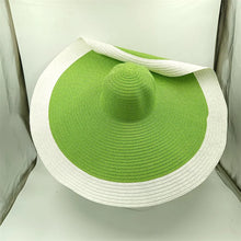Load image into Gallery viewer, White punk straw hat 25cm large brim