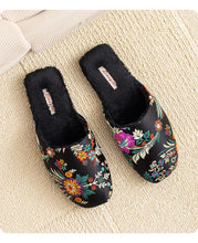 Load image into Gallery viewer, Embroidered Flower Slippers
