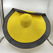 Load image into Gallery viewer, White punk straw hat 25cm large brim