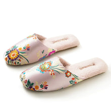 Load image into Gallery viewer, Embroidered Flower Slippers