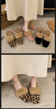 Load image into Gallery viewer, Hairy High-heeled Warm Square Slippers