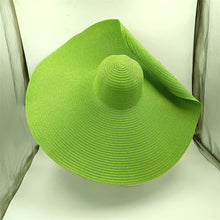Load image into Gallery viewer, White punk straw hat 25cm large brim