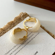 Load image into Gallery viewer, U Shape Resin Metal Earrings