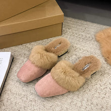 Load image into Gallery viewer, Hairy High-heeled Warm Square Slippers