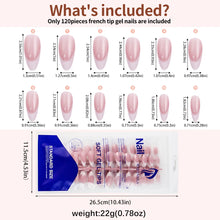 Load image into Gallery viewer, 120Pcs French Nude Pink Almond Press-On Nails