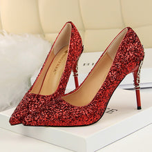 Load image into Gallery viewer, Bling Glitter Metal Carving Wedding Shoes