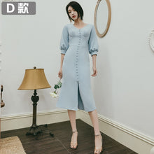 Load image into Gallery viewer, Water Blue Puff Sleeve Bridesmaid Dresses