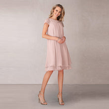 Load image into Gallery viewer, Elegant Pink Short Chiffon Knee Length Mother of the Bride Dresses