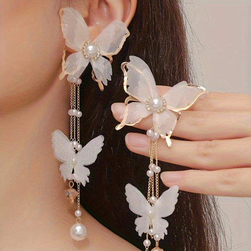 Elegant Butterfly Tassel Earrings
