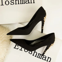 Load image into Gallery viewer, Metal Flower High Heels  Luxury Sexy Pointed Women&#39;s Shoes
