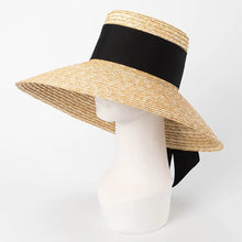 Load image into Gallery viewer, Summer straw hat black edging
