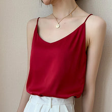 Load image into Gallery viewer, 100 silk real  slim v-neck  camisole
