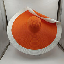 Load image into Gallery viewer, White punk straw hat 25cm large brim
