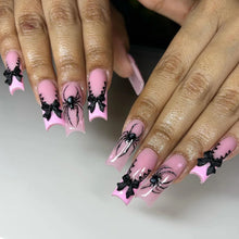 Load image into Gallery viewer, 24pcs Glitter Pink Sequins  Halloween  Press on Nails
