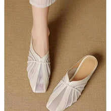 Load image into Gallery viewer, Mesh Hollow Splicing Wedge Heel Mules Shoes
