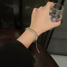 Load image into Gallery viewer, New Luxury Zircon Double Layer Silver Colour Bracelet
