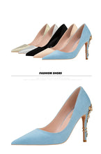 Load image into Gallery viewer, Metal Flower High Heels  Luxury Sexy Pointed Women&#39;s Shoes
