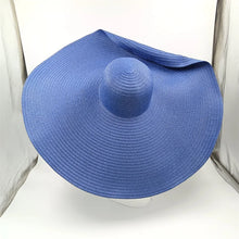 Load image into Gallery viewer, White punk straw hat 25cm large brim
