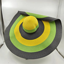 Load image into Gallery viewer, White punk straw hat 25cm large brim
