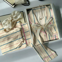Load image into Gallery viewer, Contrast-Striped Ice-Silk Pyjamas
