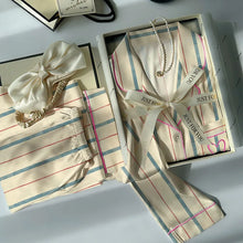 Load image into Gallery viewer, Contrast-Striped Ice-Silk Pyjamas
