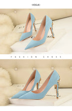 Load image into Gallery viewer, Metal Flower High Heels  Luxury Sexy Pointed Women&#39;s Shoes
