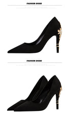 Load image into Gallery viewer, Metal Flower High Heels  Luxury Sexy Pointed Women&#39;s Shoes

