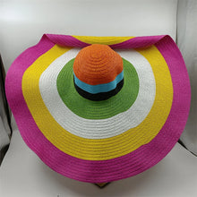Load image into Gallery viewer, White punk straw hat 25cm large brim
