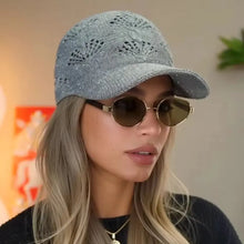 Load image into Gallery viewer, Summer Glossy Openwork Knit Baseball Cap
