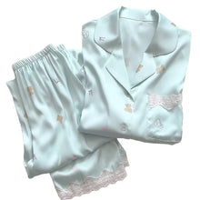 Load image into Gallery viewer, Bear Print Pajamas  Cool Ice Silk Short Sleeve
