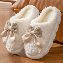 Load image into Gallery viewer, Pink Bowtie Furry Fur Slippers
