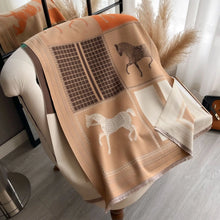 Load image into Gallery viewer, Pashmina Shawls Horse Print Scarf
