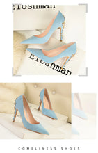 Load image into Gallery viewer, Metal Flower High Heels  Luxury Sexy Pointed Women&#39;s Shoes
