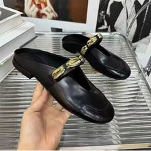 Load image into Gallery viewer, Metal Buckle Fish Mouth Slippers
