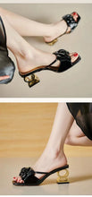 Load image into Gallery viewer, Camellia slippers soft leather new line flower sandals o
